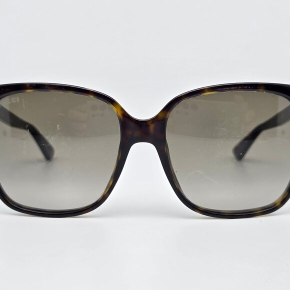 Gucci GG0022S 003 Dark Havana Frame Grey Gradient Lens Square Sunglasses w/ Case - Picture 2 of 16